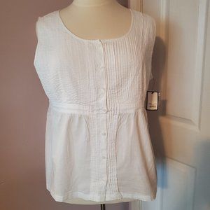 Croft & Barrow White Sleeveless Blouse - XL NWT